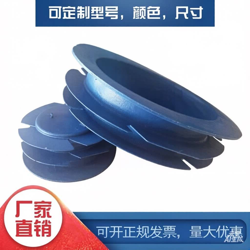 不锈钢管塑料管帽圆形堵盖内塞封头防尘保护盖螺纹PE圆管蓝色阻流图片