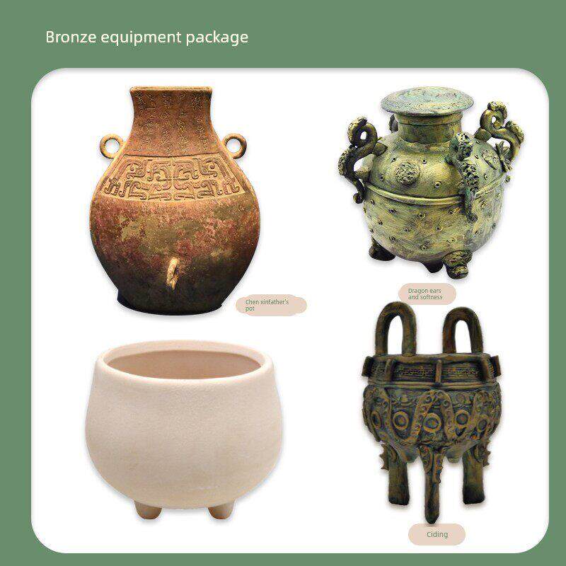 青铜器材料包大克鼎毛公鼎龙耳罍陈信父壶鼎DIY历史作业文物模型