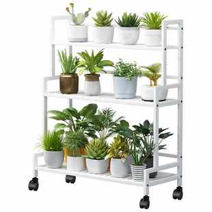 索尔诺花架子阳台多肉绿萝花盆架铁艺置物架室内外多层阶梯式花架