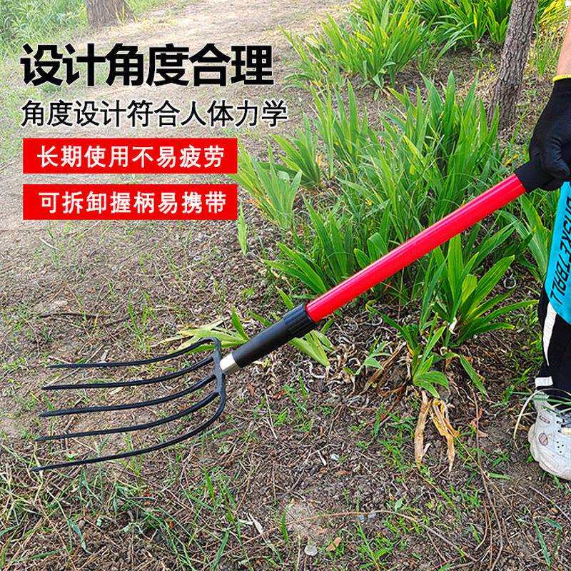 叉子农用草叉子粪粪叉工具农具实心大号牛粪九齿钢叉铁叉煤叉大全