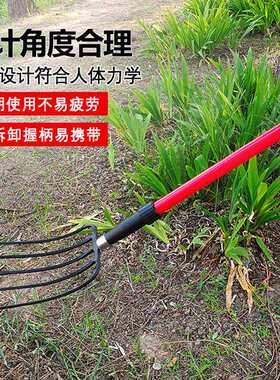 叉子农用草叉子粪粪叉工具农具实心大号牛粪九齿钢叉铁叉煤叉大全