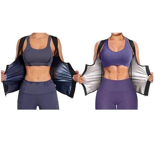Women Heat Trapping Sauna Sweat Vest Shirt Waist Tank Suit