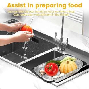 Over Sink Colander Expandable Stainless Steel Colander With