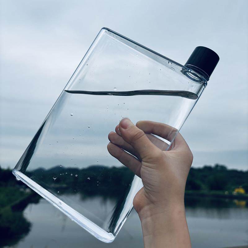 创意礼品扁平塑料杯A5纸张水杯学生运动随手杯A6memo水壶厂家