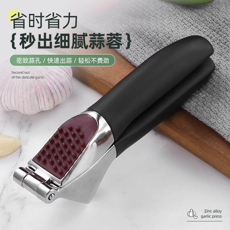 TEMU跨境亚马逊锌合金压蒜器加厚家用捣蒜器蒜泥器厨房压泥小工具