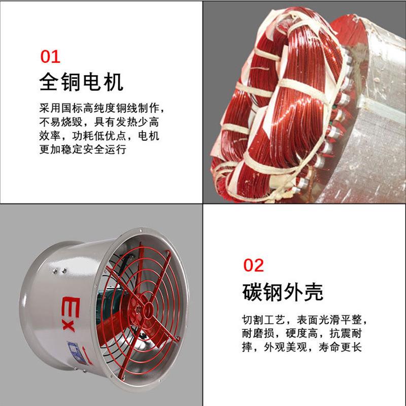隔爆型抽风机工业排风扇管道风机防爆轴流风机圆形压排气扇