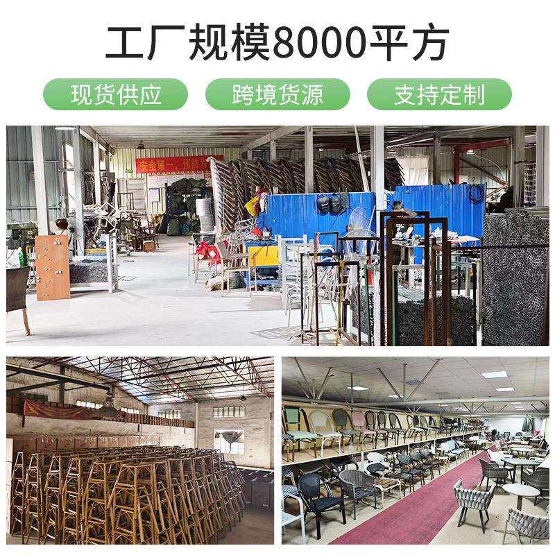 全套户外休闲塑木桌椅铸铝兰花圆桌室外铁艺露天防晒防腐桌椅组合