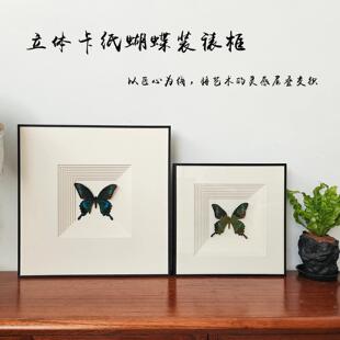 铝合金立体卡纸蝴蝶标本框中空2cm昆虫干 干燥花立体中空相框画