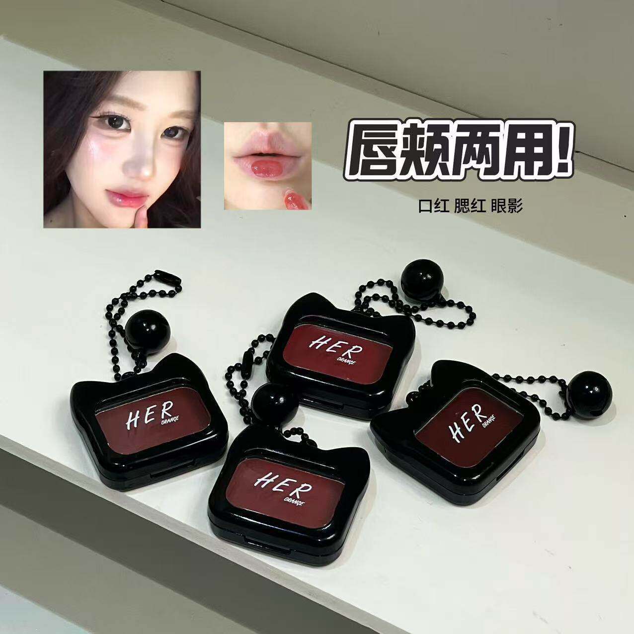 法囸大牌正品莹彩轻染唇颊多用膏低饱和自然裸妆口红色修容腮红膏