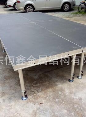 广东厂家高度可调节活动舞台 四柱简易快装黑色舞台