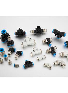 气动快速接头三通快插PU管外塑料螺纹直通PG/PT10 8-6 4-M5 3-2.5