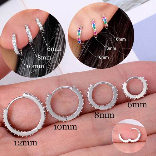 2 Pcs Rainbow Little Huggies Hoop Earrings Girl Tiny Rings C