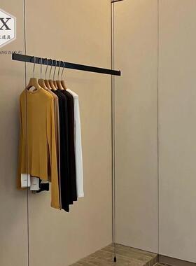 服装店上墙展示架不锈钢黑色悬挂衣架钢丝悬吊式天花板货架女装专