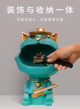 树脂欧式招财猫收纳摆件家居装饰招财猫树脂糖果收纳钥匙收纳