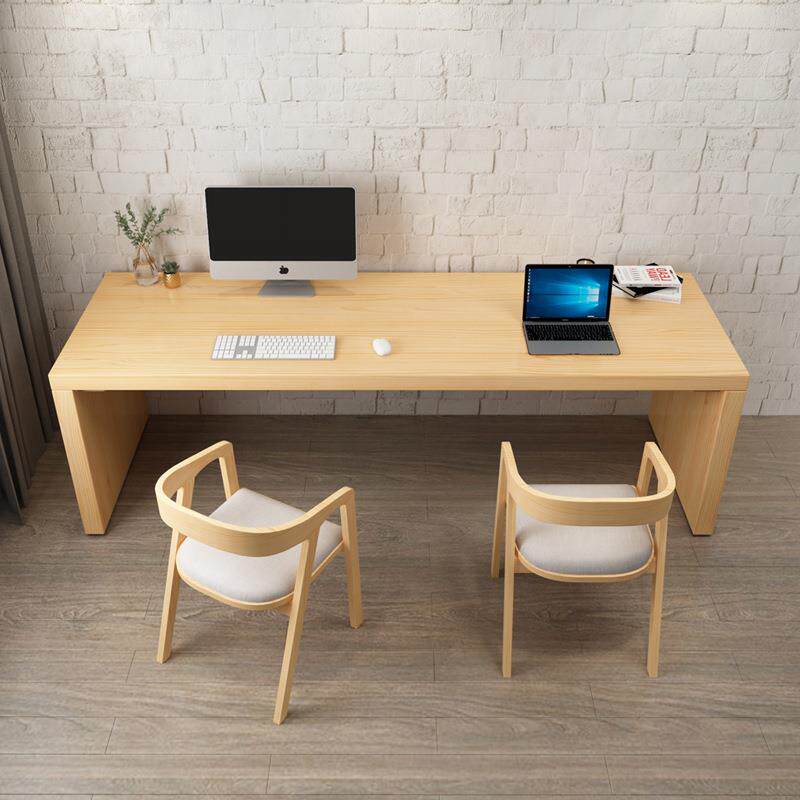 北欧家用实木电脑桌简约现代双人学习桌学生长方形台式办公桌子