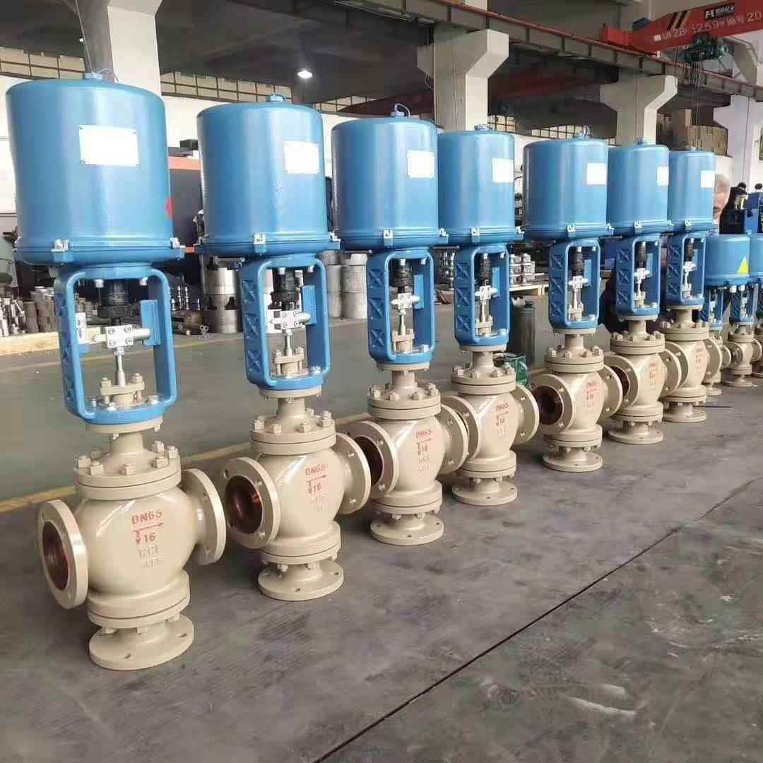 400高温导热油用电动阀DN100电动三通导热油温控阀DN80三通调节阀