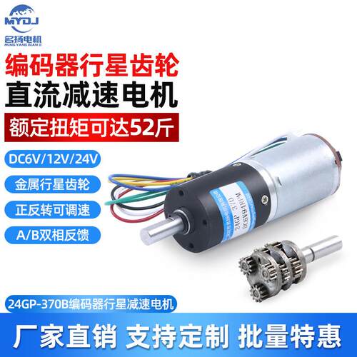 微型直流减速电机12v24v6伏小电机24GP-370B行星齿轮低慢速小马达