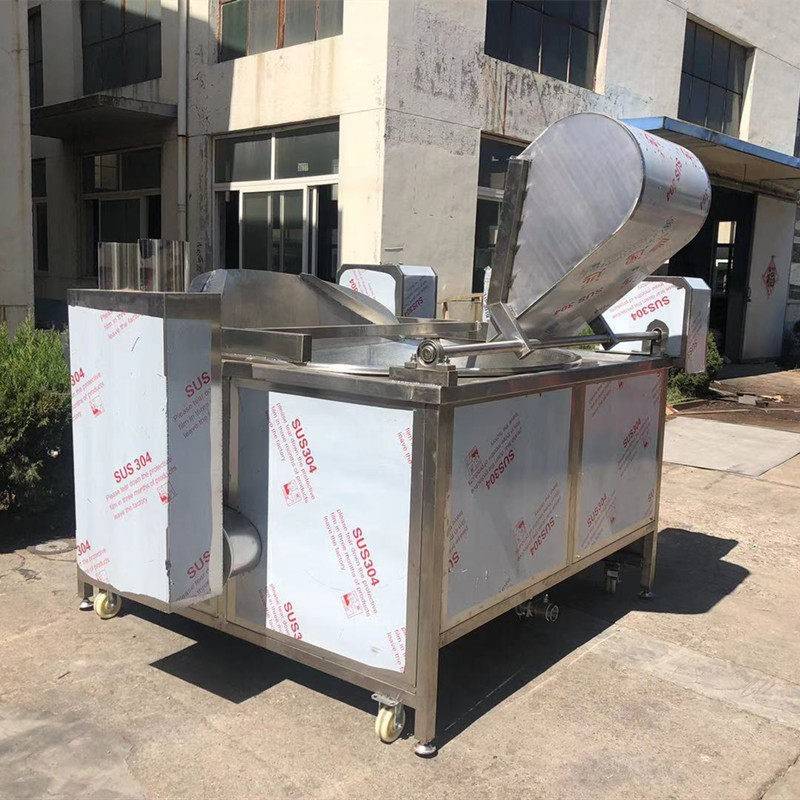 自动肉排肉条肉丁油炸机电加热整鸡油炸设备工业圆形整鸭油炸锅