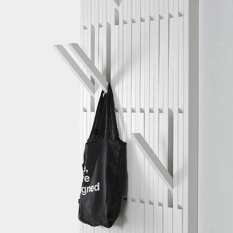 实木钢琴键挂衣架白色墙上挂衣板入户门衣帽架玄关挂衣区黑胡桃木