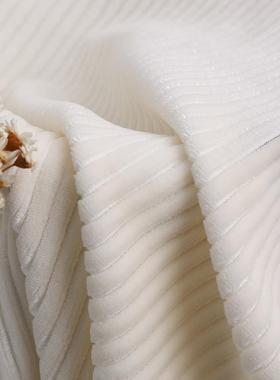 针织灯芯绒亮绒tc棉抽XED条弹力时布尚保暖服装外套裤子面料丝现