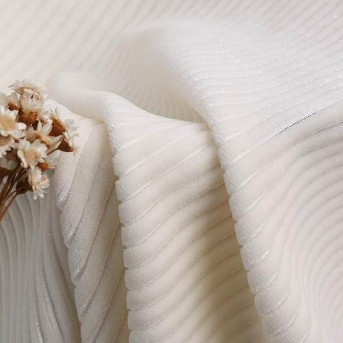 针织灯芯绒亮绒tc棉抽XED条弹力时布尚保暖服装外套裤子面料丝现