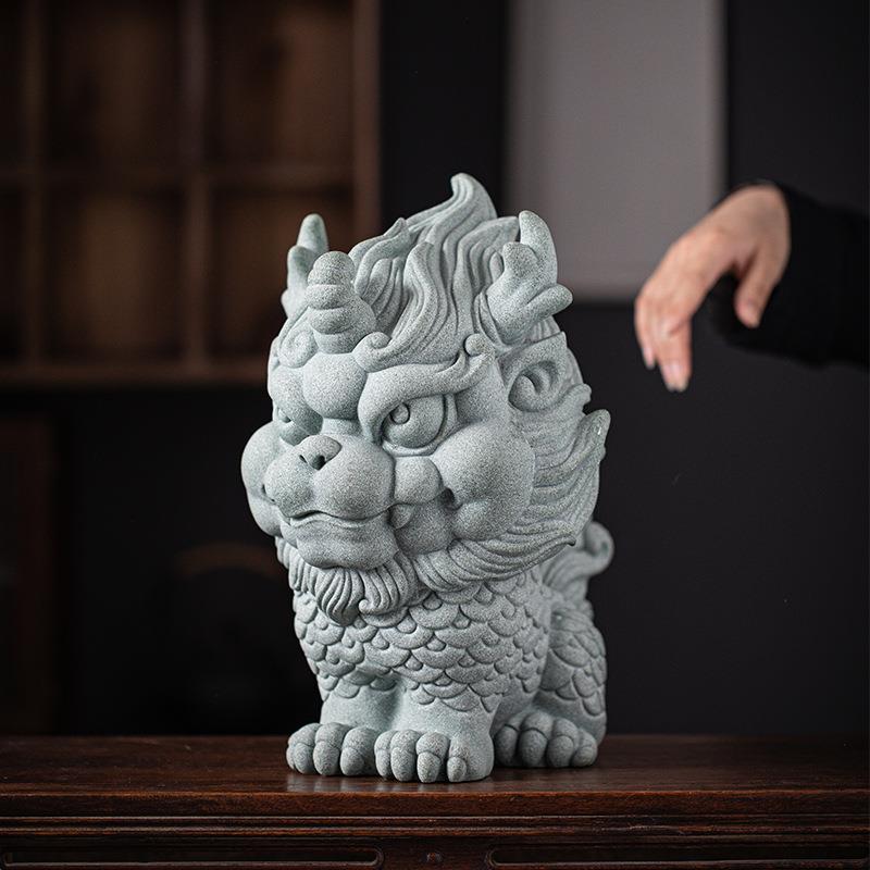 国潮招财瑞兽麒麟大号工艺品摆件客厅桌面装饰品庭院户外门头摆设