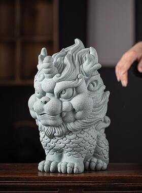 国潮招财瑞兽麒麟大号工艺品摆件客厅桌面装饰品庭院户外门头摆设