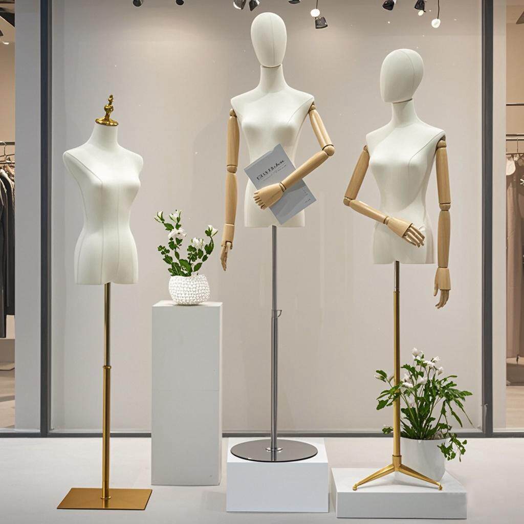 服装店模特道具女装橱窗半全身人偶衣服展示架假人体婚纱模特架子