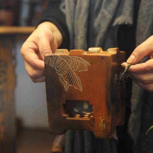 潮人茶事 红泥小火炉室内煮茶炉窑变工夫茶炭炉副榜炉电炭两用