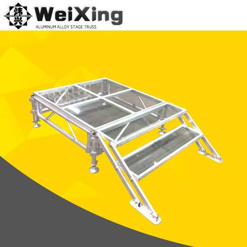 婚庆活动演出舞台架T台钢化镜面透明玻璃拼装升降铝合金舞台
