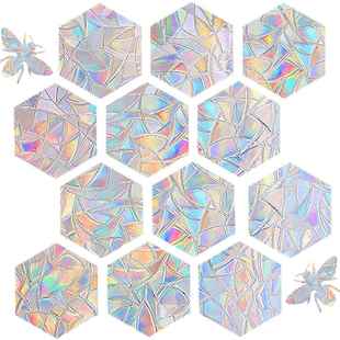 蜜蜂六边形无胶静电玻璃吸附贴 饰 防撞击玻璃贴PET膜玻璃贴轻装