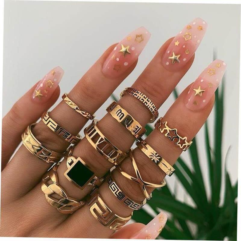 Finger Rings Set Women Knuckle Rings Female Jewelry 戒指套装 - 实物图