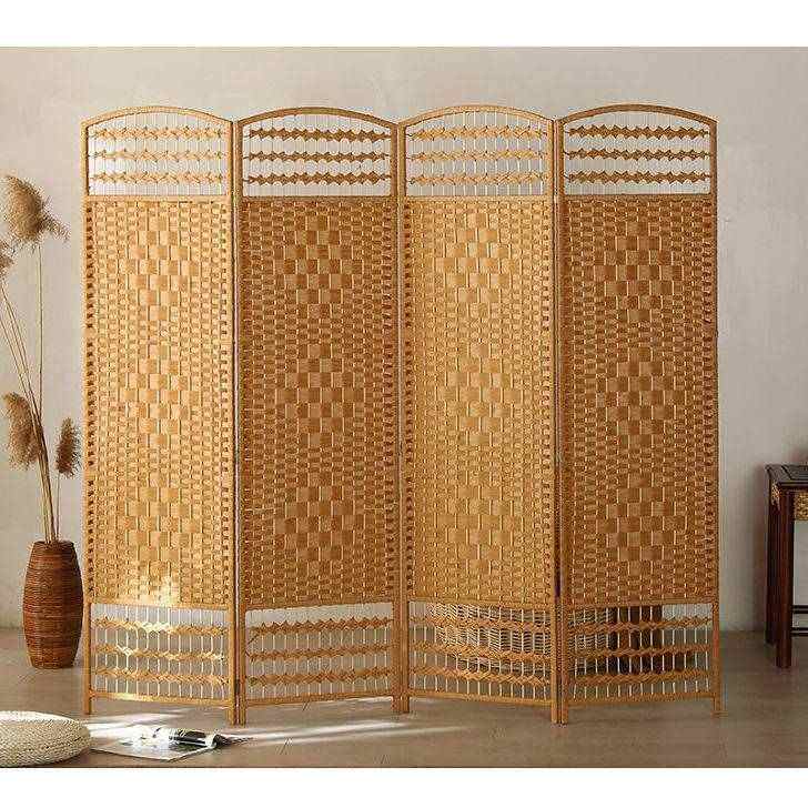 新中式手工编织屏风隔断客厅遮挡折叠移动镂空封闭式简易家庭茶室,住宅家具,庭院屏风,淘宝优惠券,粉丝福利购,淘宝优惠卷