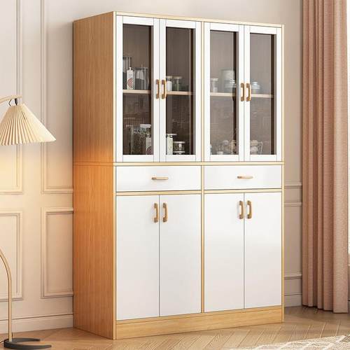 原木色酒柜餐边柜客厅靠墙柜餐厅储物柜厨房中式收纳柜碗柜置物柜