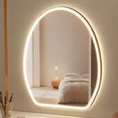 化妆镜台式 桌面智能led大梳妆镜壁挂式 主卧室贴墙梳妆台镜子带灯