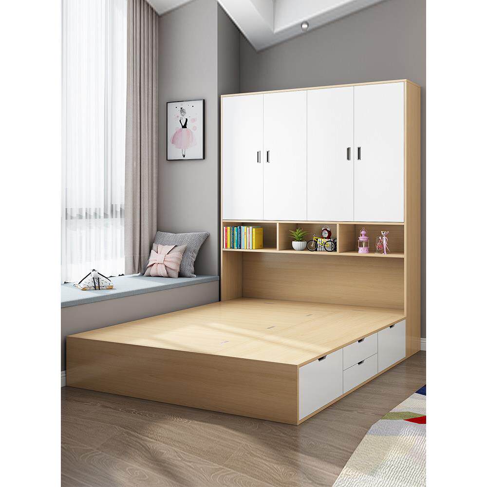 榻床榻米衣QK-TMM00柜一体床多功人能双床卧室箱体人储物单床实木