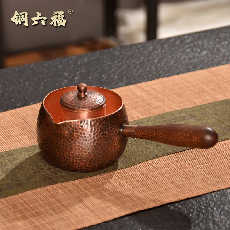 茶芯壶纯紫铜烧水壶过滤泡茶壶加厚侧把壶紫铜电陶炉煮茶器