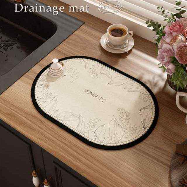 洗手台泥茶台台面吸水硅藻碗盘干燥厨房吧台垫垫法式沥水垫子杯子,居家布艺,厨房地垫,淘宝优惠券,粉丝福利购,淘宝优惠卷