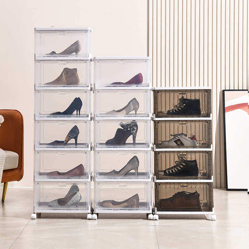 塑料鞋子盒收纳盒可折叠透明鞋盒批发鞋子收纳鞋盒子,收纳整理,鞋子收纳架,淘宝优惠券,粉丝福利购,淘宝优惠卷