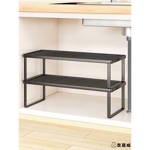 厨房置物架家用台面下水槽盘子储物架锅碗瓢盆收纳架橱柜内分层架