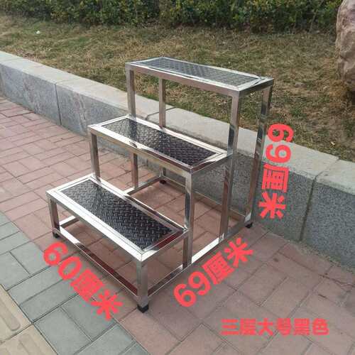 不锈踏步梯F97J7M9T楼梯台阶步家用移动梯子小梯脚踏梯凳子两三钢