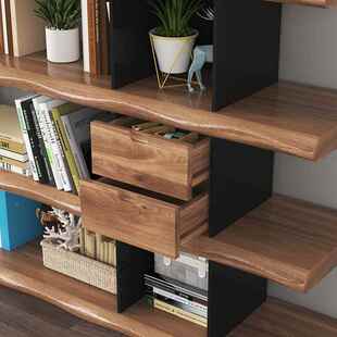 客WXT厅实木架置物架落书地多层组合收纳书柜一体靠家墙整架房间