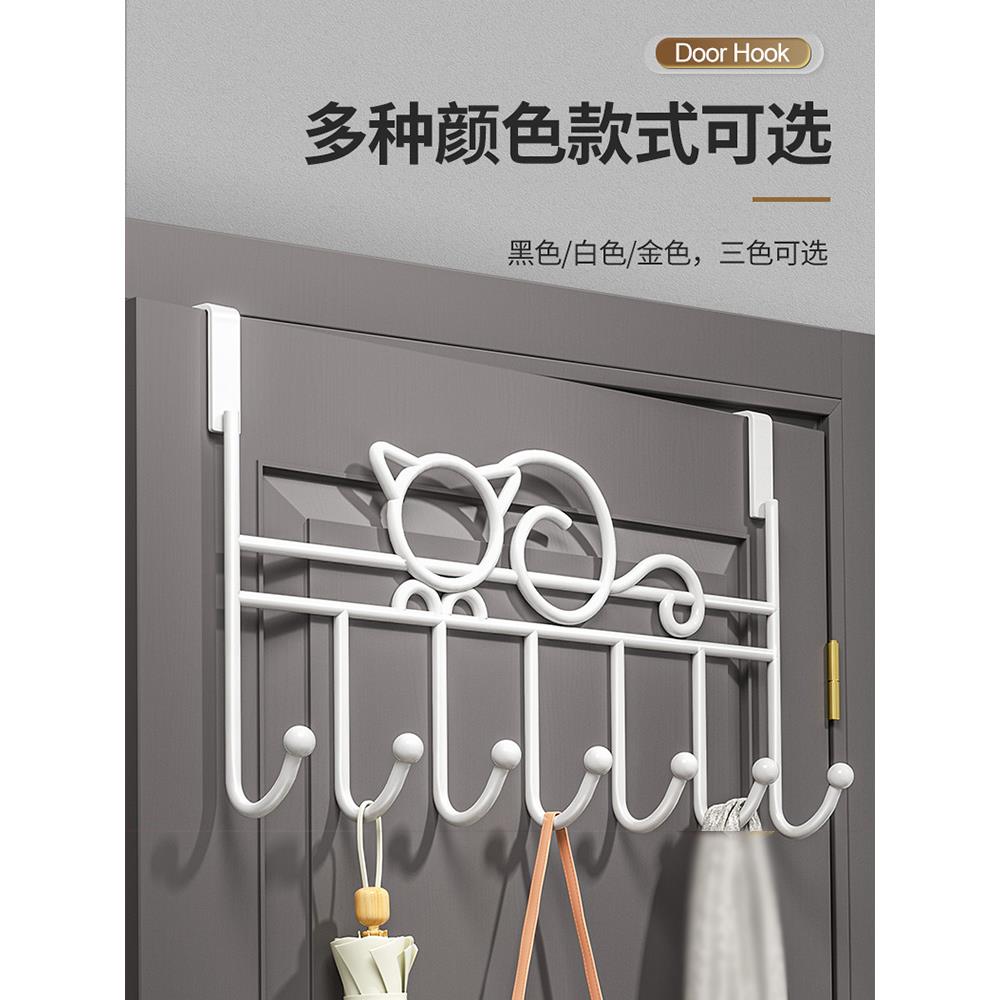 门后挂钩免打孔墙上衣服挂勾卧室厨房收纳置物架衣帽钩门上挂衣架