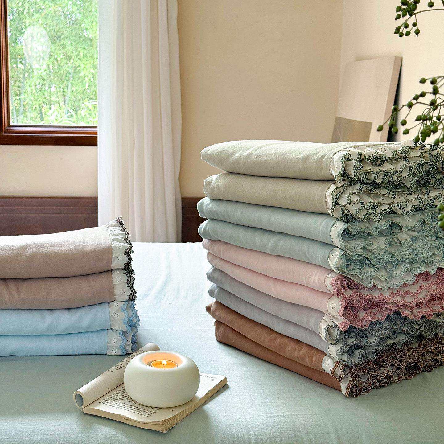 【被套单件】花边韩系公主风女生刺绣全棉拉链式被罩女儿床双层纱