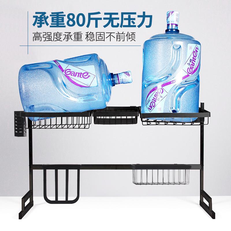 不锈钢厨房置物水槽架黑色厨房工具收纳架水池放碗架沥水碗架碟架