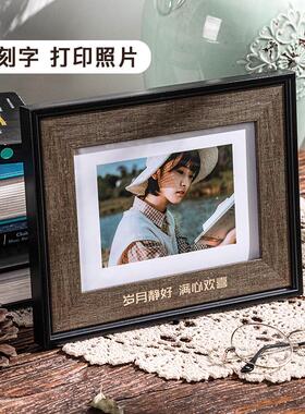 9ZRT经典复古简约黑色3r4r5寸6寸7寸8寸10寸A4相框摆台摆件可挂墙