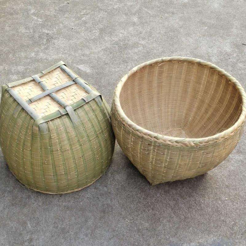 G2K农家手工大号箩筐竹编制品 淘米箩篼 粮食竹筐 收纳篓喜事筐农