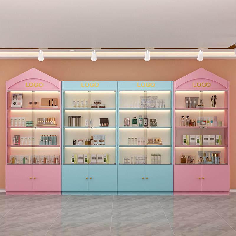 展示柜产品展示柜带锁玻璃门礼品柜商用货柜美容院柜子化妆品展柜