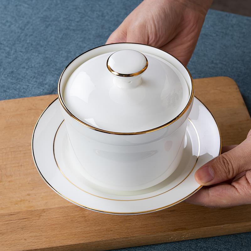 骨瓷汤盅带盖金边碗餐具燕窝碗 隔水炖盅炖罐甜品煲蒸蛋盅小碗
