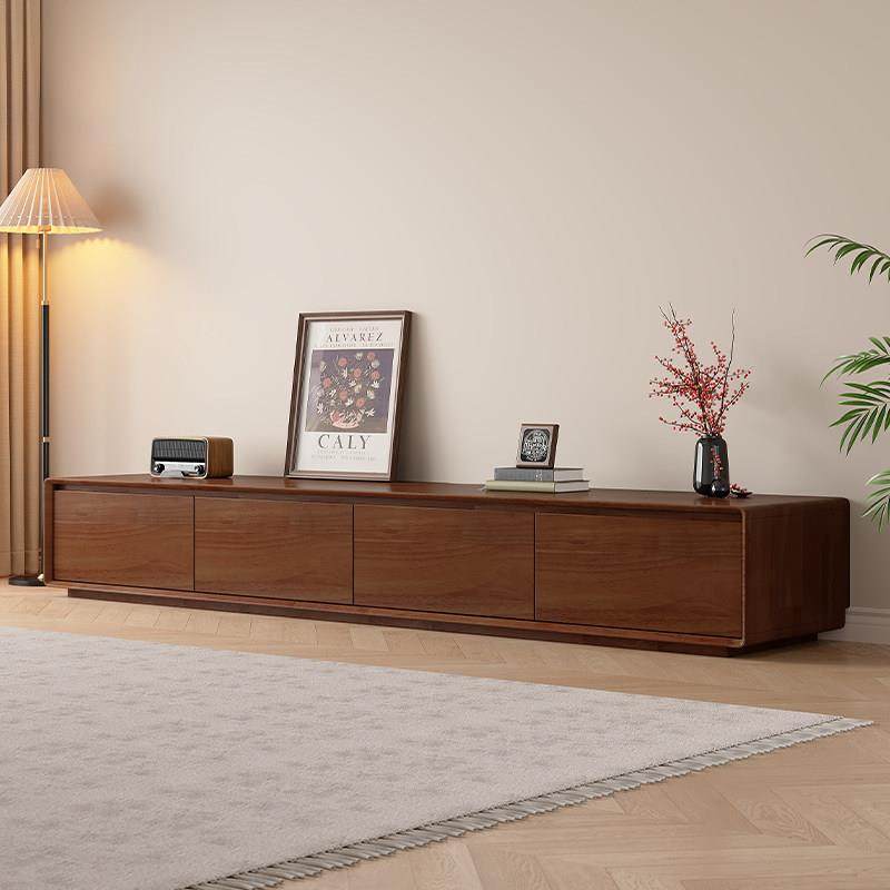 落地实木电视柜茶几组合柜小户型客厅简约现代高端胡桃色电视机柜,住宅家具,电视柜,淘宝优惠券,粉丝福利购,淘宝优惠卷